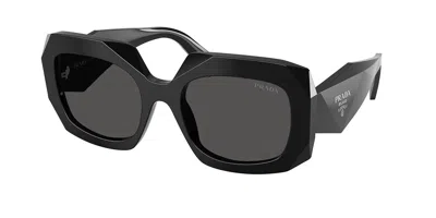 Prada Pr B23sf Vestibilità Orientale 16k08z Occhiali Da Sole Neri Per Donna In Black