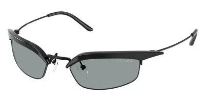 Prada Womens Pr B50s Rectangle-frame Metal Sunglasses Black