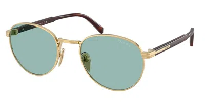 Prada Pr B51s 5ak40k Occhiali Da Sole Oro Per Uomo In Blue