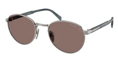 Prada Pr B51s 5av05c Occhiali Da Sole Argentati Per Uomo In Silver
