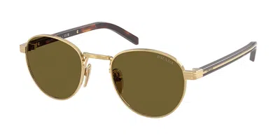 Prada Pr B52s 5ak09z Women's Sunglasses Gold Size 49