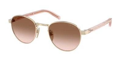 Prada Pr B52s Zvn0a6 Occhiali Da Sole Oro Per Donna In Brown