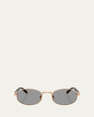 Prada Pr B53s 52mm Oval Sunglasses In Rose Gold