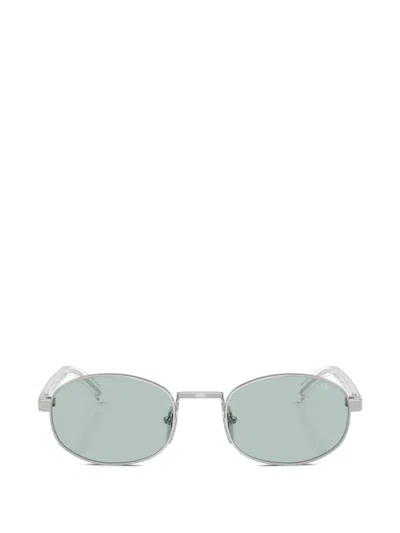 Prada Blue Oval Ladies Sunglasses Pr B53s 1bc40n 49 In Silver