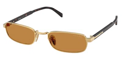 Prada Pr B54s 5ak50p Occhiali Da Sole Oro Per Uomo In Brown