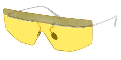Prada Pr B55s 1bc20o Occhiali Da Sole Argentati Per Uomo In Yellow