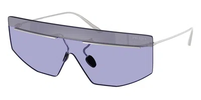 Prada Pr B55s 1bc70p Occhiali Da Sole Argentati Per Uomo In Blue