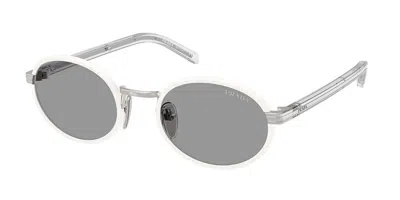 Prada Pr B56s 23e50q Occhiali Da Sole Bianchi Per Donna In Metallic