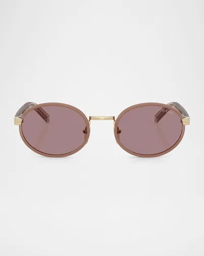 Prada Woman Sunglass Pr B56s In Light Purple Brown