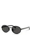 Prada Pr B56s Oval Steel Sunglasses In Black