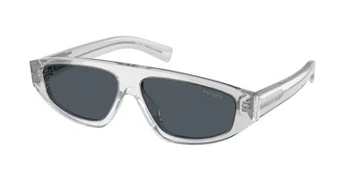 Prada Pr C02sf Asian Fit 17p70b Men's Sunglasses Grey Size 58 In Transparent Grey