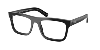 Prada Pr C03v 16k1o1 Occhiali Da Vista Neri Per Uomo (solo Montatura) In Black