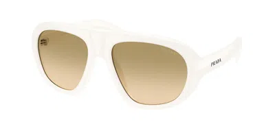 Prada Pr C05s 17k20s Occhiali Da Sole Bianchi Per Donna In Brown