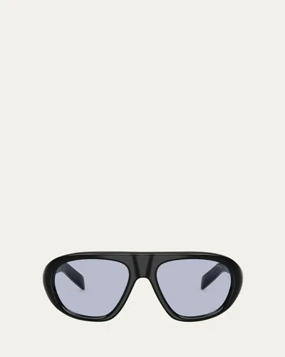 Prada Pr C05sf Acetate Pilot Sunglasses In Black