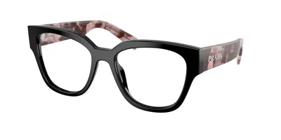 Prada Pr C06v 28f1o1 Women's Glasses Black Size 52 - Free Lenses - Blue Light Block Available In Brown