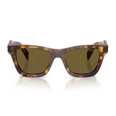 Prada Pr C07s 14l09z Miele Tartarugato Sunglasses In Brown