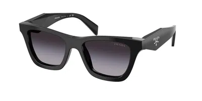 Prada Pr C07sf Vestibilità Orientale 16k90a Occhiali Da Sole Neri Per Donna In Black