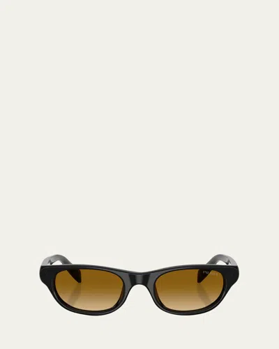 Prada Womens Black Pr C08s Cat-eye Acetate Sunglasses In Brown