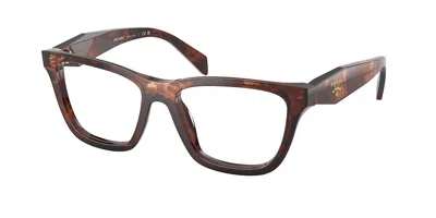 Prada Pr C10v 14p1o1 Occhiali Da Vista Tartarugatishell Per Donna (solo Montatura) In Metallic