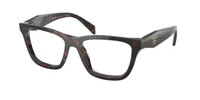 Prada Pr C10v 17n1o1 Occhiali Da Vista Tartarugatishell Per Donna (solo Montatura) In Black