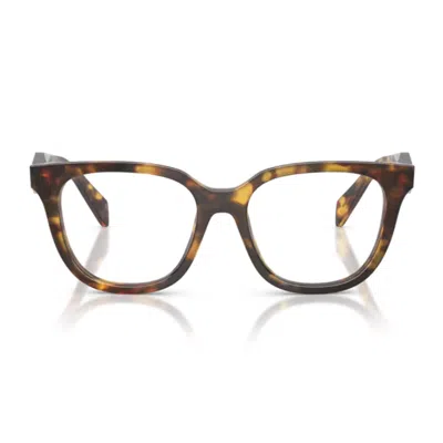 Prada Pr C11v 14l1o1 Miele Tartarugato Glasses In Brown