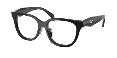 Prada Pr C11vf Vestibilità Orientale 16k1o1 Occhiali Da Vista Neri Per Donna (solo Montatura) In Metallic