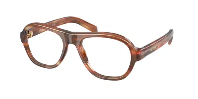 Prada Pr C12vf Vestibilità Orientale 24g1o1 Occhiali Da Vista Marroni Per Donna (solo Montatura) In Brown