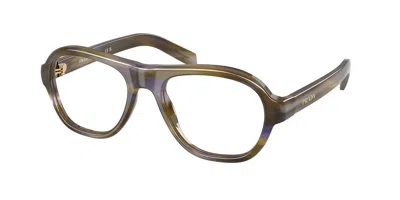 Prada Pr C12vf Vestibilità Orientale 23g1o1 Occhiali Da Vista Verdi Per Donna (solo Montatura)
