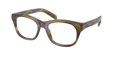 Prada Pr C13v 23g1o1 Occhiali Da Vista Verdi Per Donna (solo Montatura) In Green