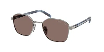 Prada Pr C50s Polarized 5av05c Occhiali Da Sole Gunmetal Per Uomo In Brown