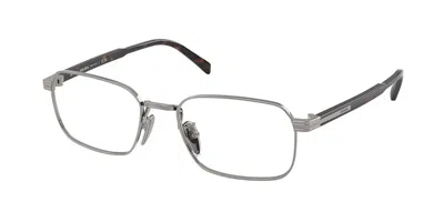 Prada Pr C50vd Vestibilità Orientale 5av1o1 Occhiali Da Vista Gunmetal Per Uomo (solo Montatura) In Metallic
