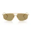 Prada Womens Gold Pr C51s Pillow-frame Metal Sunglasses In Green