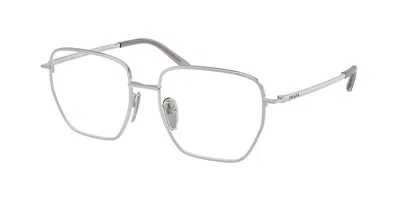 Prada Pr C51vd Vestibilità Orientale 1bc1o1 Occhiali Da Vista Argentati Per Donna (solo Montatura) In Silver