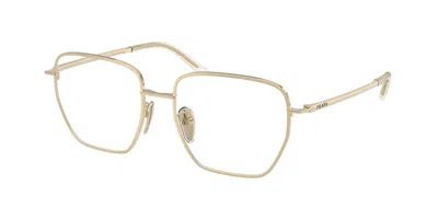 Prada Pr C51vd Vestibilità Orientale Zvn1o1 Occhiali Da Vista Oro Per Donna (solo Montatura) In Gold