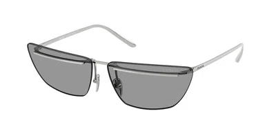 Prada Pr C52s 1bc50q Occhiali Da Sole Argentati Per Donna In Gray