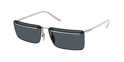 Prada Pr C53s 1bc70b Occhiali Da Sole Argentati Per Uomo In Blue