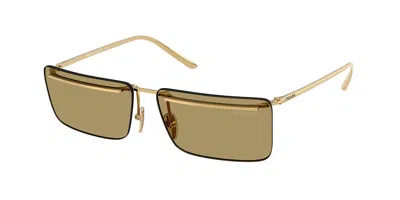 Prada Pr C53s 5ak70g Occhiali Da Sole Oro Per Uomo In Brown
