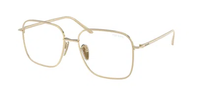 Prada Pr C54sd Asian Fit Zvn10w Blue-light Block Women's Glasses Gold Size 57 - Free Lenses - Blue Light B In Pale Gold