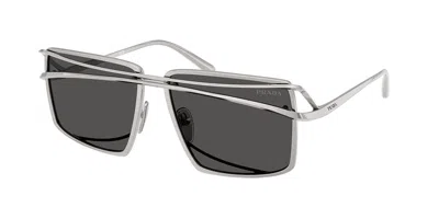 Prada Pr C55s 28c08z Occhiali Da Sole Argentati Per Uomo In Metallic