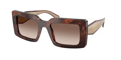Prada Pr D01s 00k10s Women's Sunglasses Tortoiseshell Size 52 In Gray