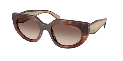 Prada Pr D02s 00k10s Women's Sunglasses Tortoiseshell Size 53 In Burgundy