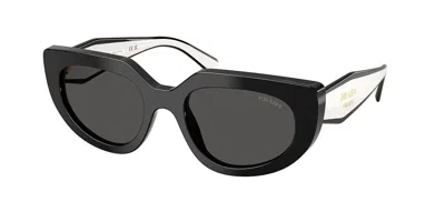 Prada Pr D02s 20g08z Women's Sunglasses Black Size 53 In Blue