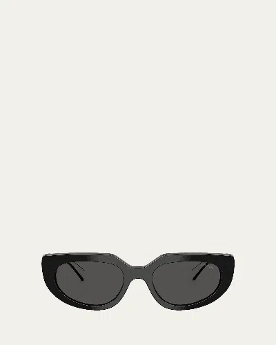Prada Pr D02sf 54mm Oval Sunglasses In Black