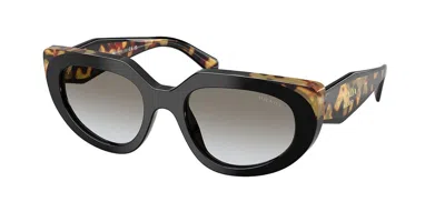 Prada Pr D02sf Asian Fit 0cd80l Women's Sunglasses Black Size 54 In Brown
