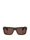 Prada Cigar Acetate Rectangular Sunglasses In Burgundy