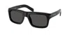 Prada Rectangular Sunglasses, 56mm In Black