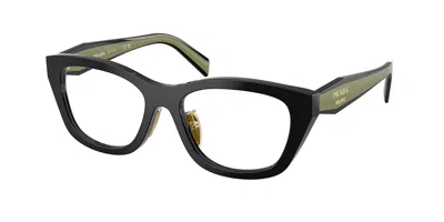 Prada Pr D11vd Asian Fit Women's Glasses, Black, Size 53