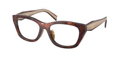 Prada Pr D11vd Asian Fit Women's Glasses, Tortoiseshell, Size 53 In Brown
