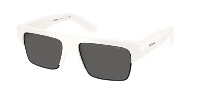Prada Pr D12su 46120z Men's Sunglasses White Size 55