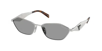 Prada Pr D50s 1bc50q Women's Sunglasses Silver Size 57 In Gray